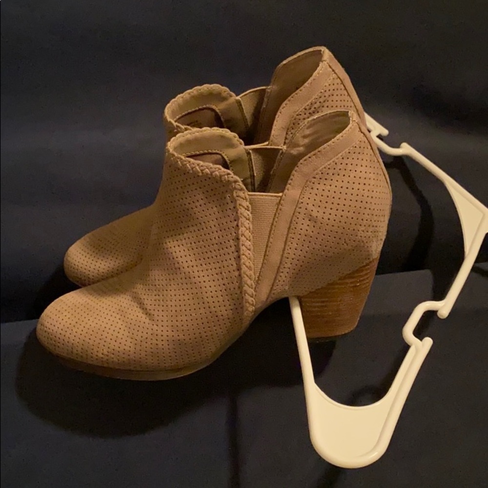 Grey faux suede booties